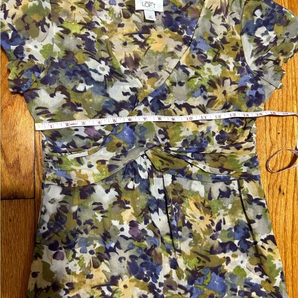 Ann Taylor LOFT Empire Floral Y2K Blouse Top Size M - Picture 5 of 9